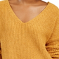 Hippie Rose Junior's Chenille V Neck Sweater Yellow Size Large