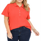 Tommy Hilfiger Women's Plus Pique Polo Shirt Orange Size 1X