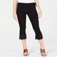 INC International Concepts Women's Fringe Hem Ankle Pants Black Size 8