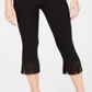 INC International Concepts Women's Fringe Hem Ankle Pants Black Size 8