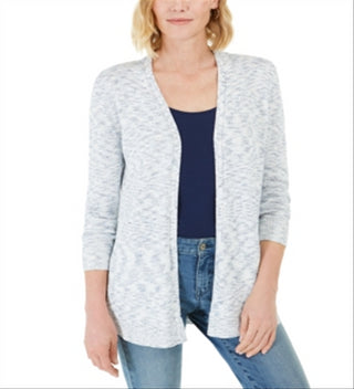 Charter Club Women's Curved Hem Completer Sweater Blue Size X-Large