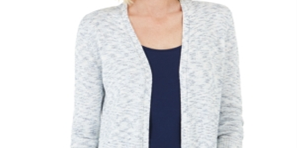 Charter Club Women's Curved Hem Completer Sweater Blue Size X-Large