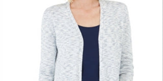 Charter Club Women's Curved Hem Completer Sweater Blue Size X-Large