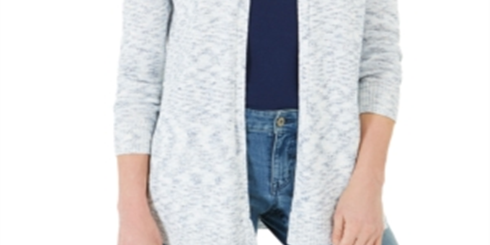 Charter Club Women's Curved Hem Completer Sweater Blue Size X-Large