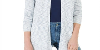 Charter Club Women's Curved Hem Completer Sweater Blue Size X-Large