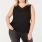 INC International Concepts Women's Sheer Sleeveless Blouse Black Size 1X