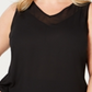 INC International Concepts Women's Sheer Sleeveless Blouse Black Size 1X