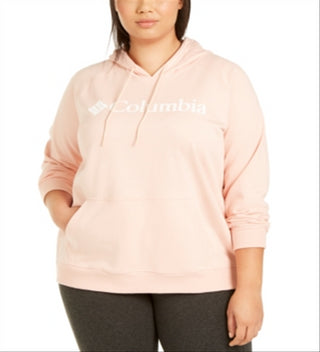Columbia Women's Logo French Terry Hoodie, Peach Cloud, Size 3X