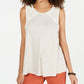 Style & Co Women's Striped Lace Sleeveless Top Brown Size X-Small