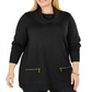 JM Collection Women's Plus Cowlneck Sweater Black Size 2X