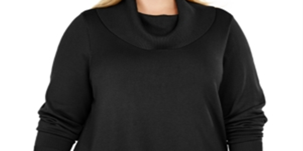 JM Collection Women's Plus Cowlneck Sweater Black Size 2X