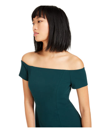 Calvin Klein Women's Off the Shoulder High Low Gown Green Size 16
