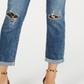 INC International Concepts Women's Zippered Boyfriend Jeans Straight Leg Jeans Gray Size 0