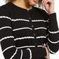 Charter Club Women's Striped Cardigan Black Size X-Small