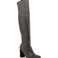 Wild Pair Women's Rhinestone Covered Cushioned Bravy Pointed Toe Block Heel Zip up Dress Boots Gray Size 9.5M