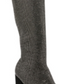 Wild Pair Women's Rhinestone Covered Cushioned Bravy Pointed Toe Block Heel Zip up Dress Boots Gray Size 9.5M