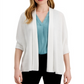 Alfani Women's Solid 3/4 Sleeve Open Cardigan Sweater White Size X-Large
