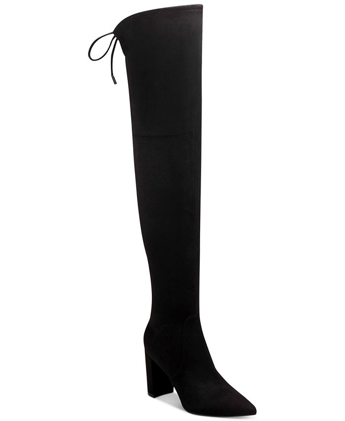 Marc Fisher Women's Zipper Water Resistant Cushioned Vany Pointed Toe Block Heel Heeled Boots Black Size 5.5 M