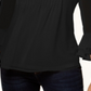 Charter Club Women's Double Ruffle Solid Pintuck Top Black Size Petite S