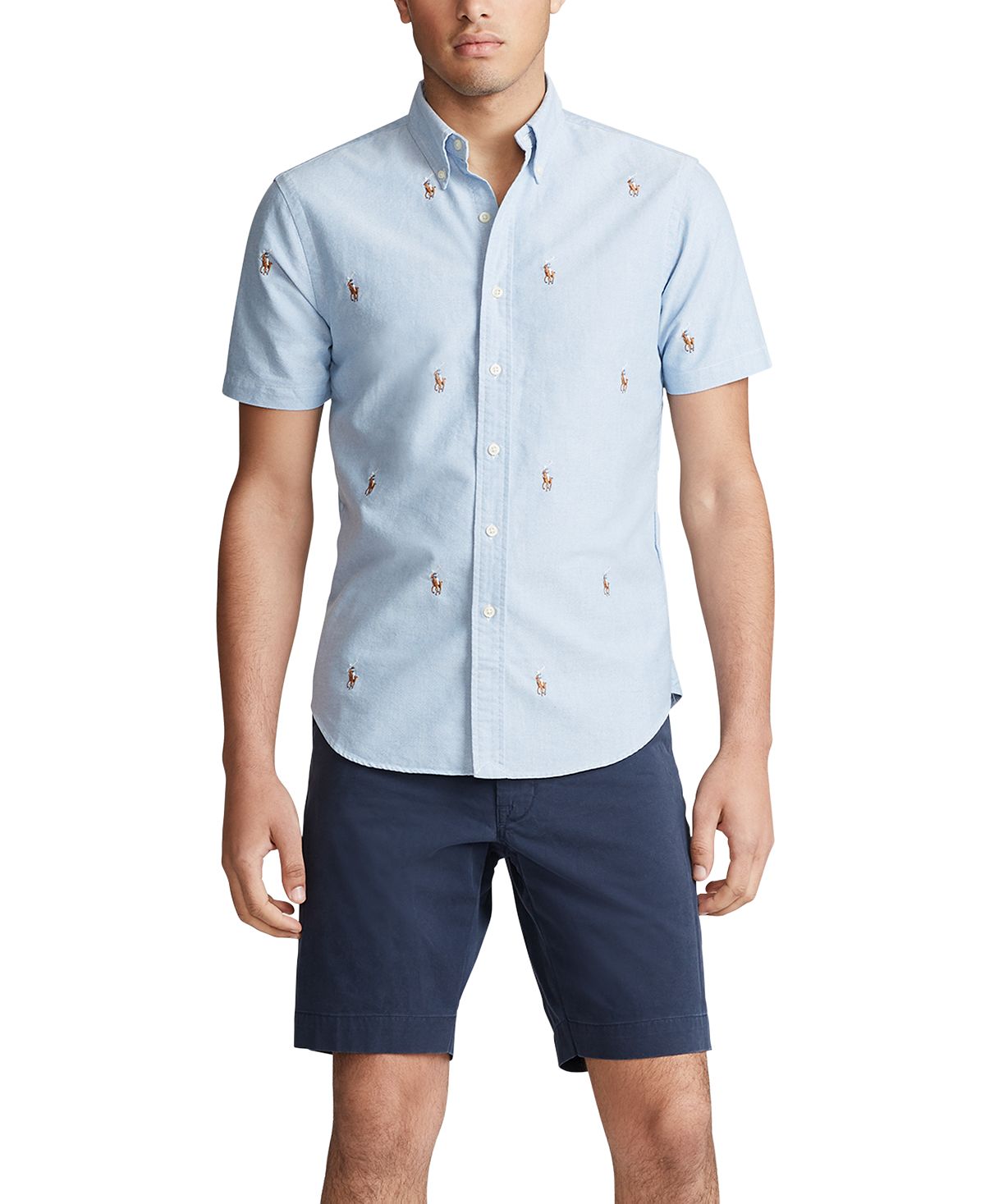 Polo Ralph Lauren Men's Allover Pony Short Sleeve Oxford Shirt Assorted Size Small