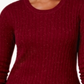 Karen Scott Women's Marled Cotton Cable Knit Sweater Red Size Petite Small
