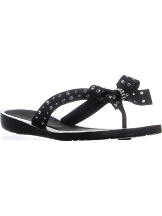 Guess Women's Tutu Rhinestone Thong Flip Flops BlackSize -7 M