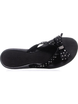 Guess Women's Tutu Rhinestone Thong Flip Flops BlackSize -7 M