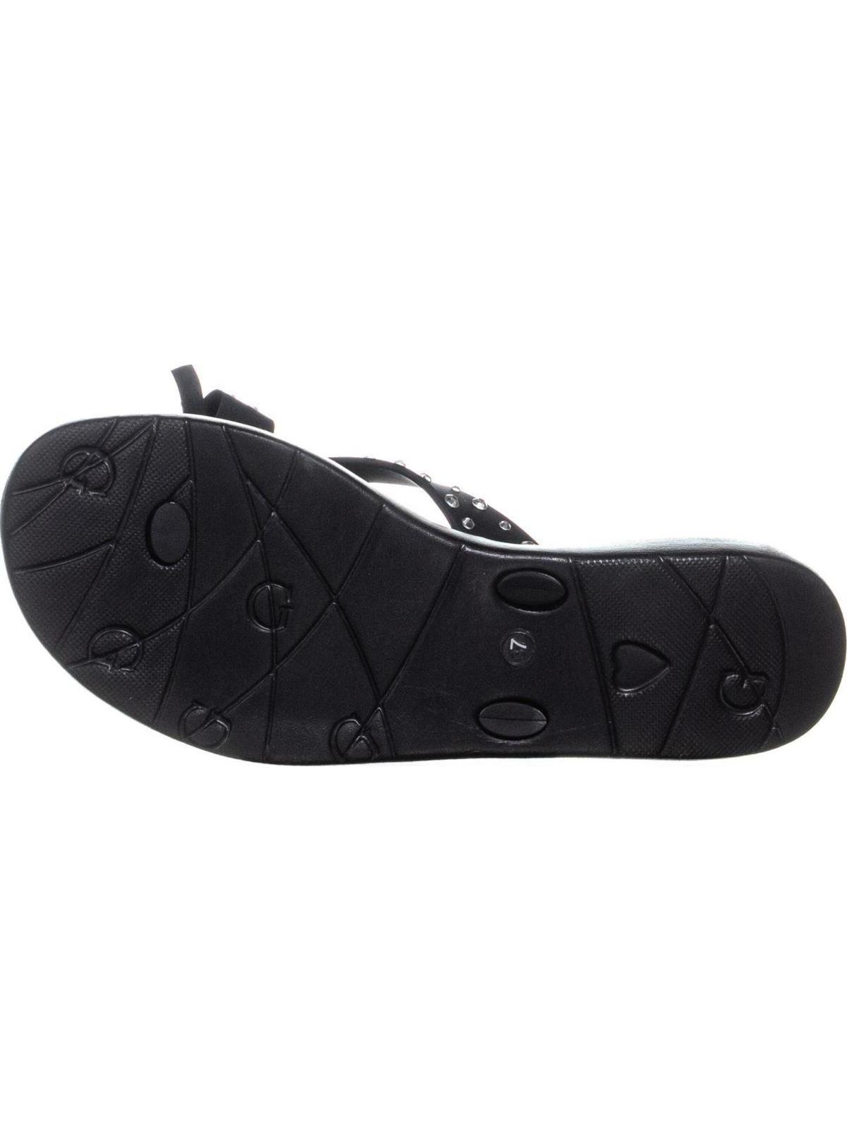 Guess Women's Tutu Rhinestone Thong Flip Flops BlackSize -7 M