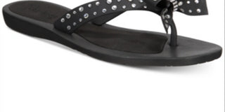 Guess Women's Tutu Rhinestone Thong Flip Flops BlackSize -7 M