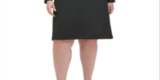 Tommy Hilfiger Women's Plus Lace Sleeve a Line Dress Black Size 22W