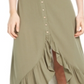 Polly & Esther Women's Ruffled Long MIDI Skirt Green Size Medium