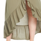 Polly & Esther Women's Ruffled Long MIDI Skirt Green Size Medium