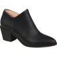 Journee Collection Women's Mixed Media Adison Almond Toe Block Heel Zip up Booties Black Size 10 M