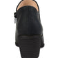 Journee Collection Women's Mixed Media Adison Almond Toe Block Heel Zip up Booties Black Size 10 M