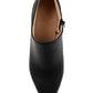 Journee Collection Women's Mixed Media Adison Almond Toe Block Heel Zip up Booties Black Size 10 M