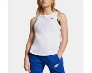 Nike Women's Sportswear Cotton Racerback Tank Top White Size M