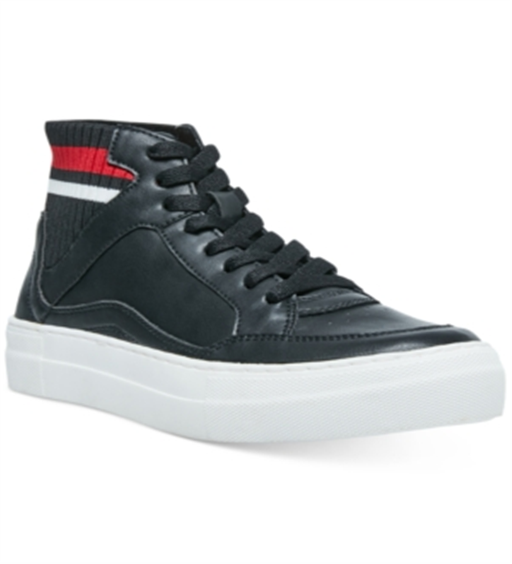 Madden Girl Women's Bilijo Varsity High Top Sneakers Black Size 6.5