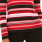 Michael Kors Women's Striped Keyhole Top Pink Size Petite