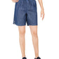 Karen Scott Women's Cotton Pull on Shorts Blue Size X-Small