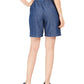 Karen Scott Women's Cotton Pull on Shorts Blue Size X-Small