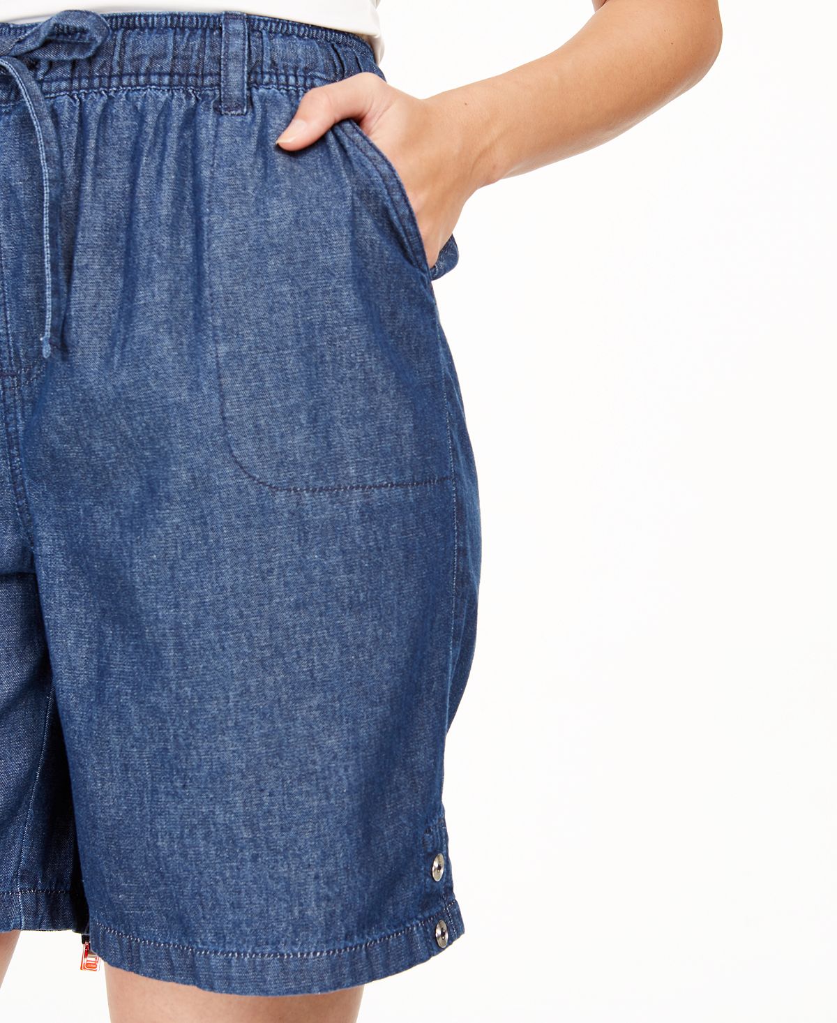 Karen Scott Women's Cotton Pull on Shorts Blue Size X-Small