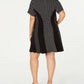 Michael Kors Women's Plus Polka Dot Stretch Fit & Flare Dress Black Size 1X