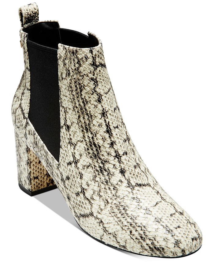 Cole Haan Women's Nitasha 65mm Ankle Boot Tan Snake Size 7B