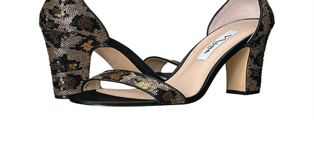 Nina Women's Ankle Strap Cushioned Sianna Round Toe Block Heel Buckle Dress Sandals Gold  Size 10