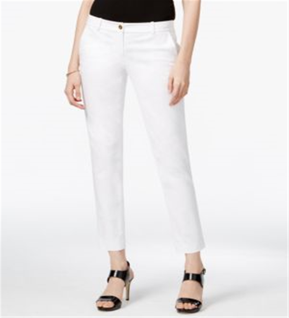 Michael Kors Women's Woven Flat Front Dress Pants White Size 2