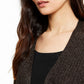 Alfani Women's Ribbed Metallic Cardigan Black Size X-Small
