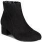 INC International Concepts Women's FloriannL Suede Almond Toe Ankle Fashion Boots Black Size 1.5