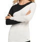 DKNY Women's Colorblocked Asymmetrical Sweater White Size Medium