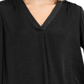 Alfani Women's V Neck Top Black Size Petite Medium