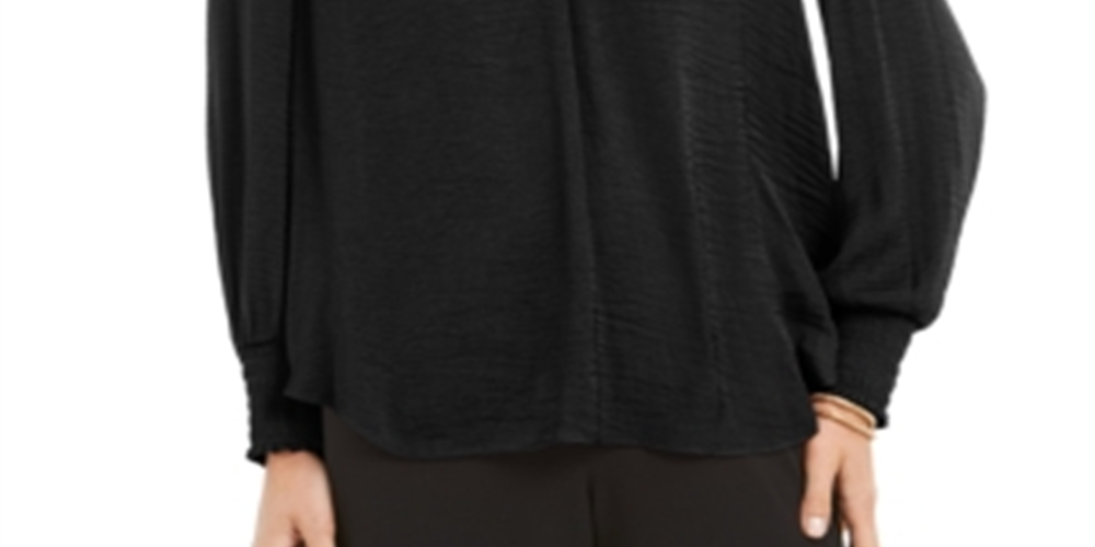 Alfani Women's V Neck Top Black Size Petite Medium